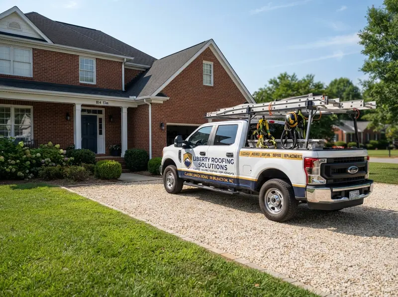 Professional roofing service vehicle in Burlington Professional roofing service vehicle in Burlington