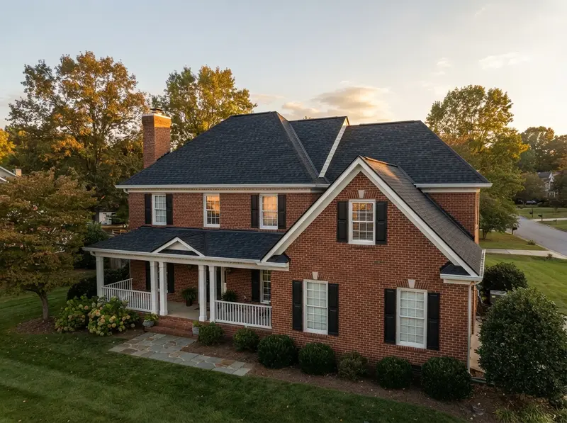 New architectural shingle roof installation